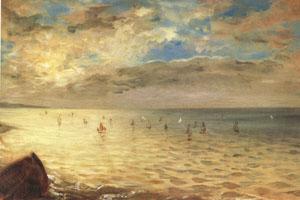 Eugene Delacroix The Sea at Dieppe (mk05) Norge oil painting art